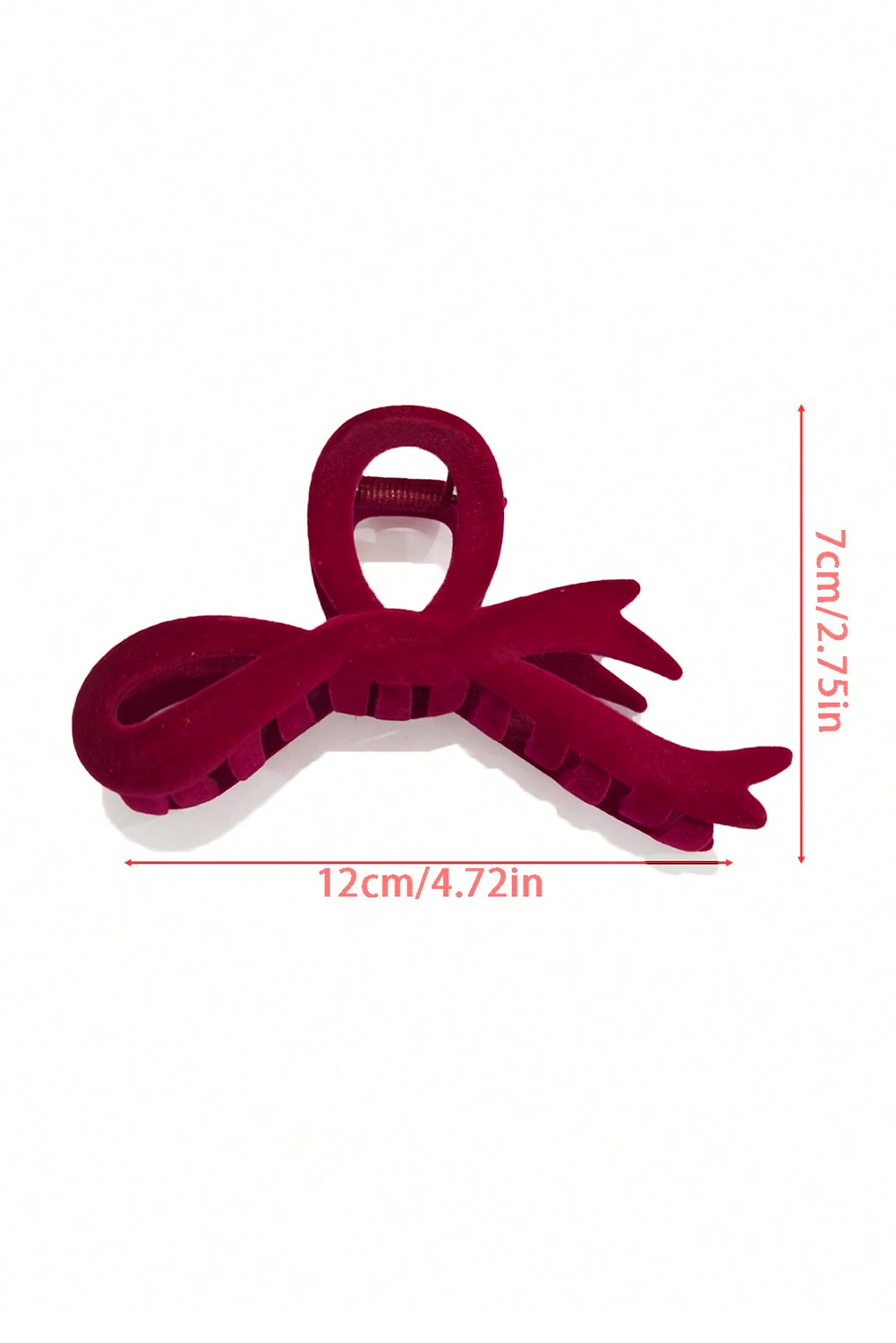 Fiery Red Bow Knot Velvet Large Hair Clip