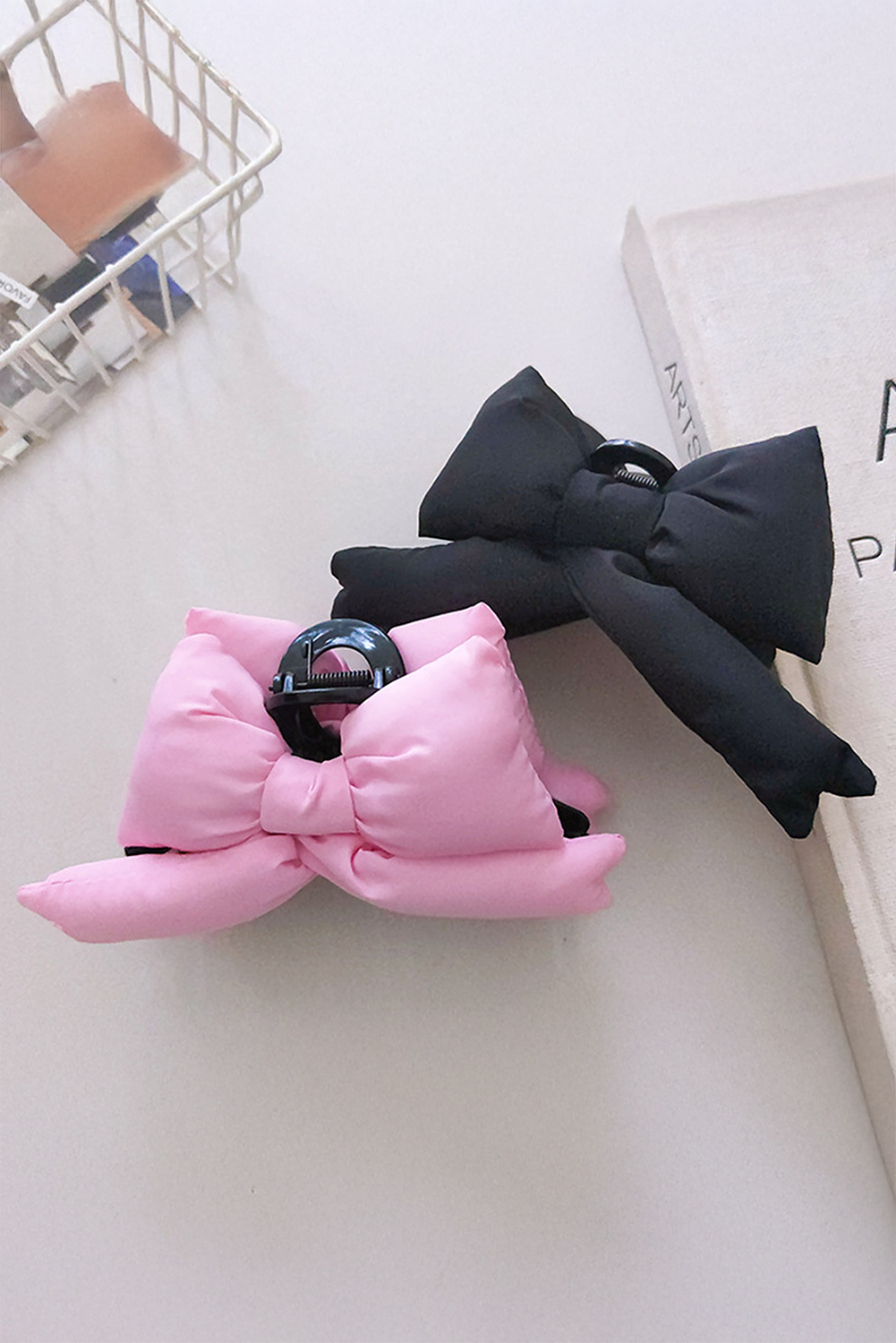 Pink Puffy Bow Knot Large Hair Clip