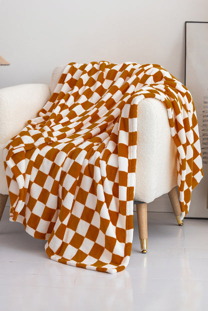 Chestnut Checkerboard Printed Soft Throw Blanket 120*200cm