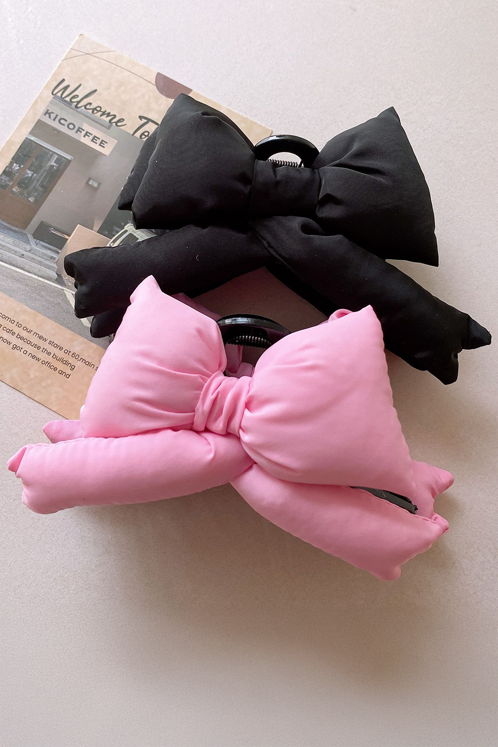 Pink Puffy Bow Knot Large Hair Clip