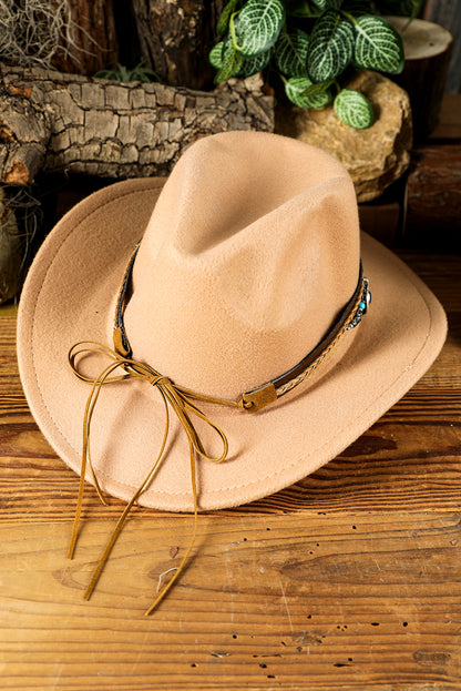 Silvery Western Pendant Beaded Braided Hat Band