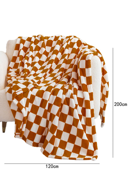 Chestnut Checkerboard Printed Soft Throw Blanket 120*200cm