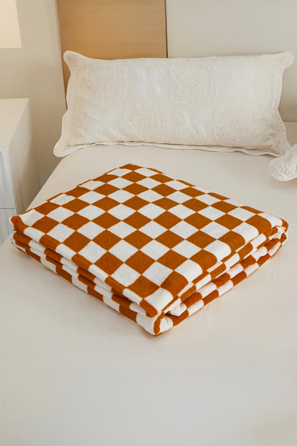 Chestnut Checkerboard Printed Soft Throw Blanket 120*200cm