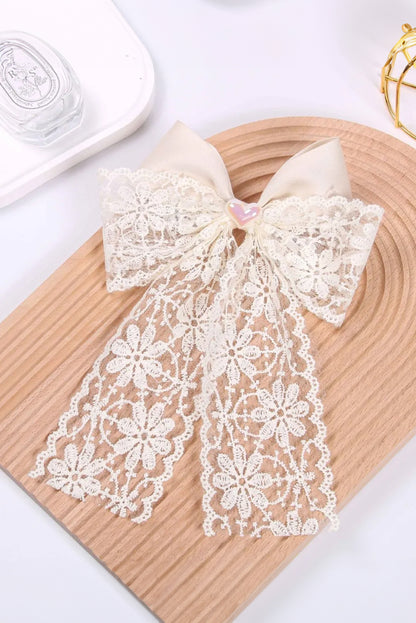 White Lace Bowknot Sweetheart Hair Clip