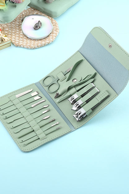 Grass Green 16pcs Portable Manicure Nail Clippers Set