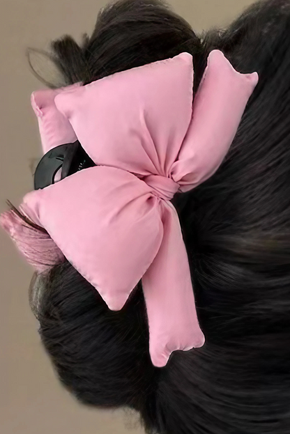 Pink Puffy Bow Knot Large Hair Clip