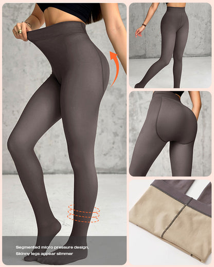 2 Piece 80g(no Fleece) High Waisted Tummy Control Elasticity Leggings Tight Pants