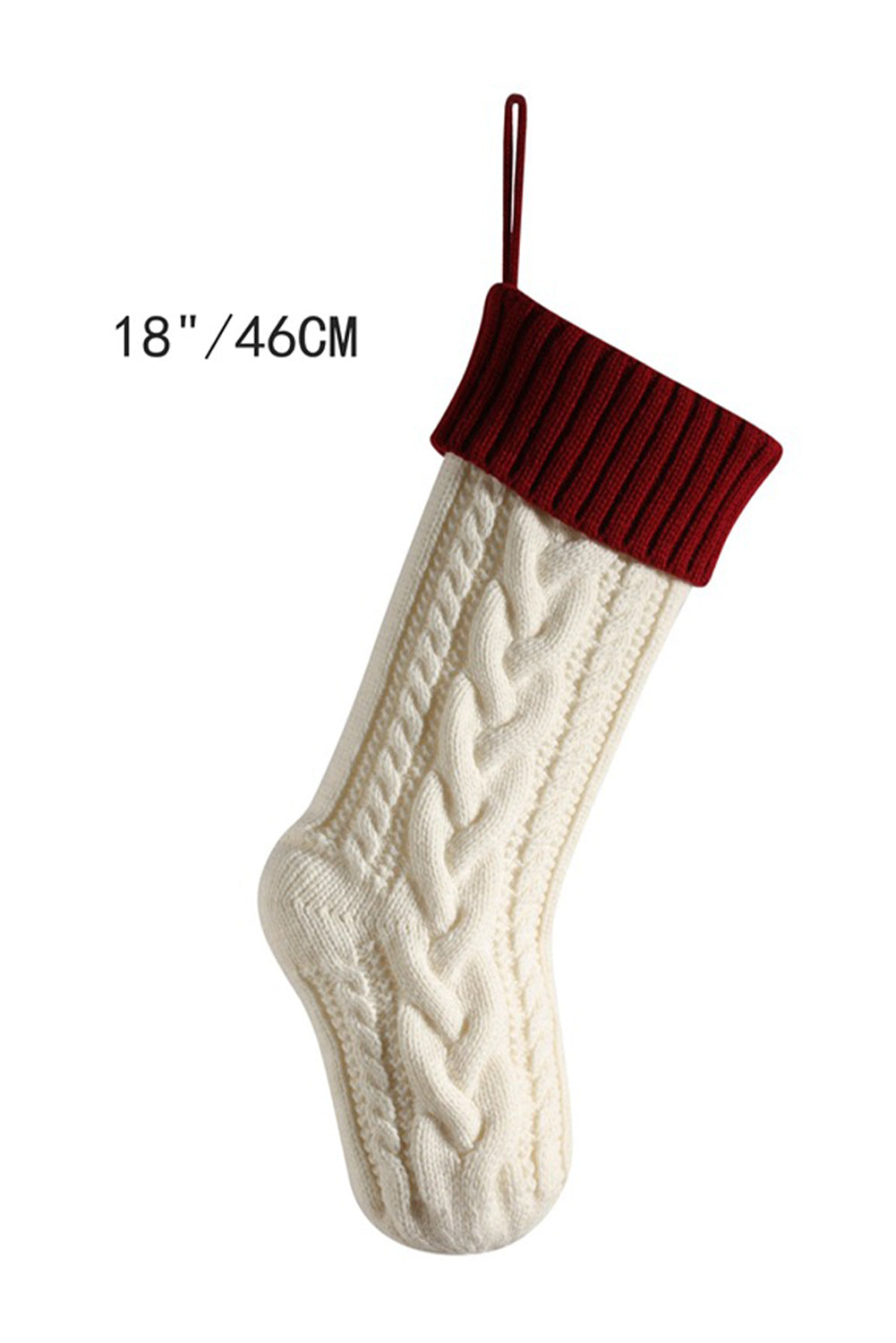 White Christmas Color Block Hanging Stocking Home Decoration