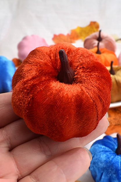 Orange Halloween Thanksgiving Faux Plush Pumpkin Decorations