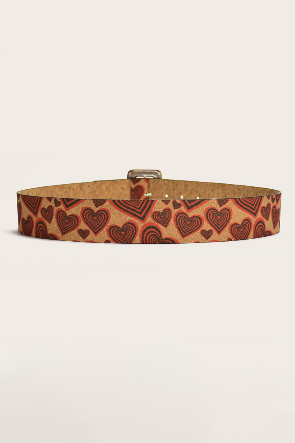 Thai Curry Valentine Heart Print Vintage Wide Waist Belt