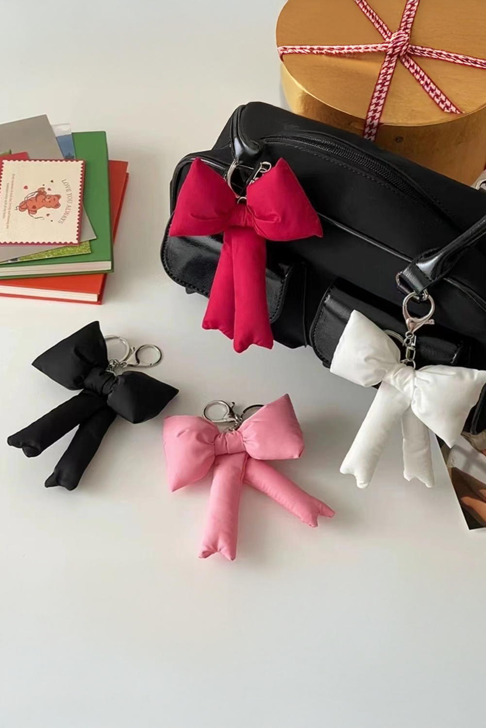 Pink Cute 3D Bow Knot Keychain