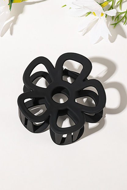 Black 2pcs Hollow-out Flower Shape Hair Clip