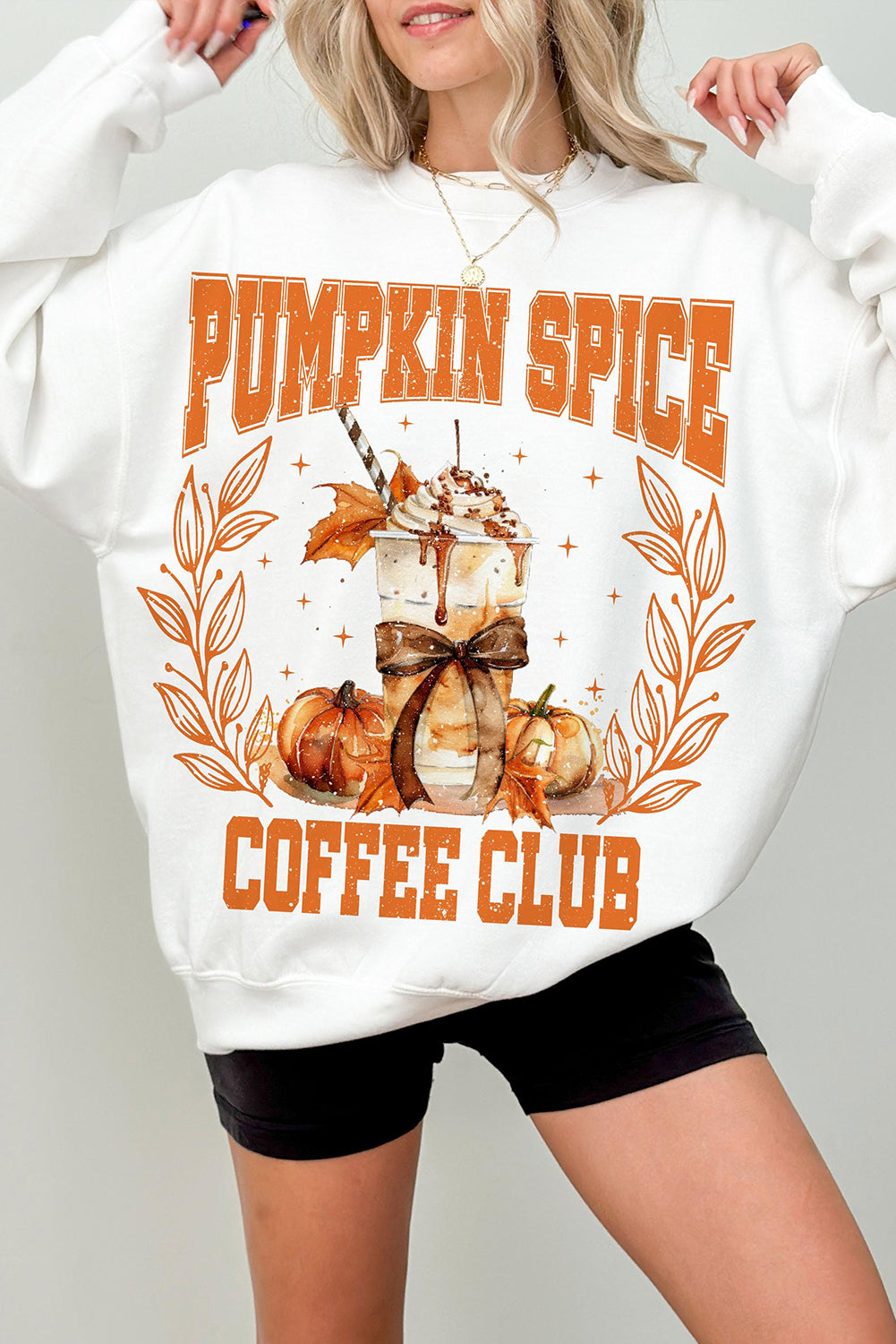 Beige PUMPKIN SPICE COFFEE CLUB Graphic Sweatshirt