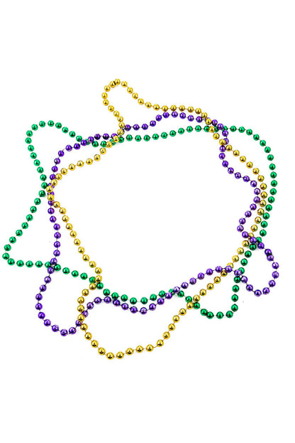 Dark Purple 3pcs/set Mardi Gras Beaded Long Necklace