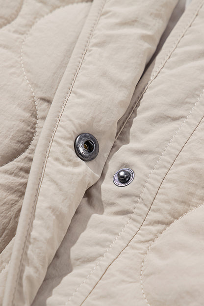 Parchment Snap Button Quilted Puffer Jacket