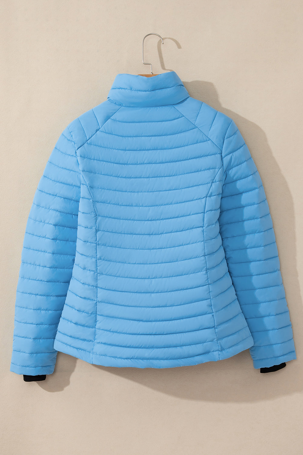 Myosotis Solid Color Quilted Zip-up Puffer Jacket