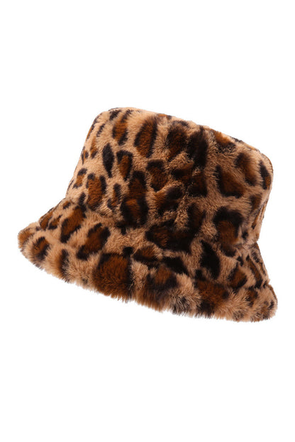 Thai Curry Leopard Plush Wide Brim Winter Fishman Hat