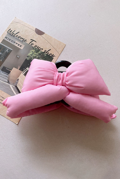 Pink Puffy Bow Knot Large Hair Clip