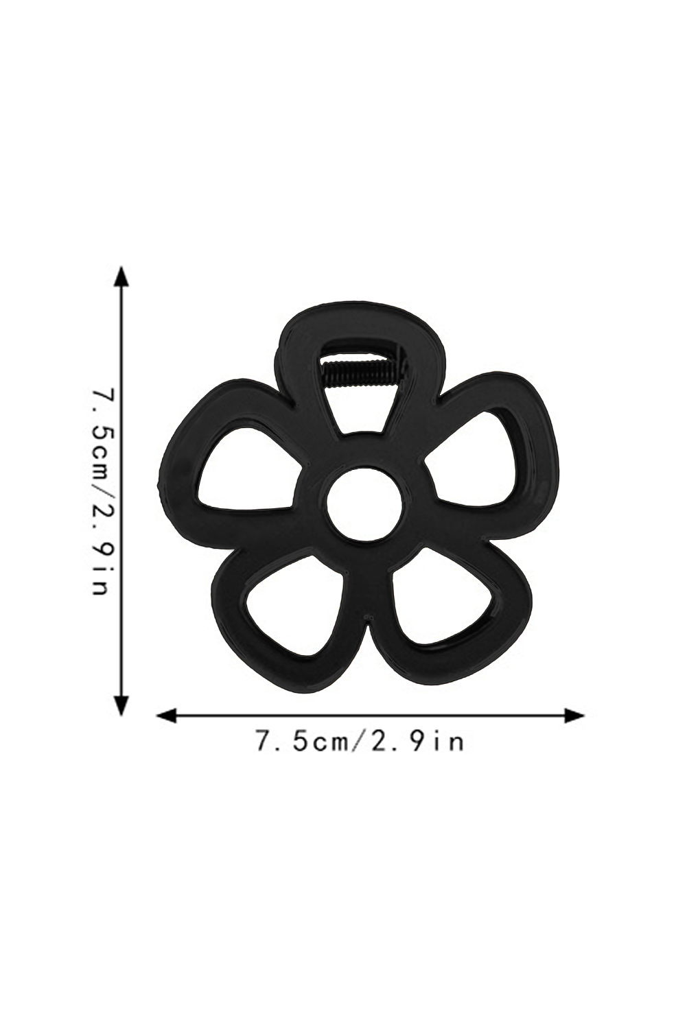 Black 2pcs Hollow-out Flower Shape Hair Clip