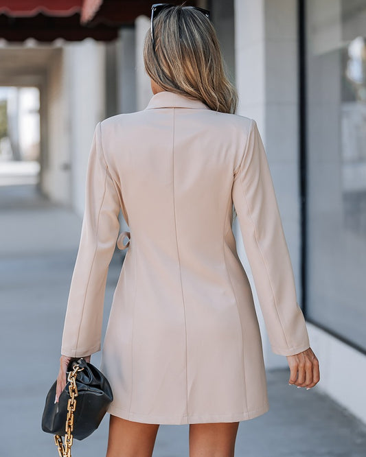 Long Sleeve Tied Detail Pleated Work Dress