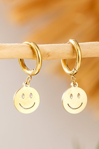 Gold Smiley Face Pendant Plated Alloy Keychain