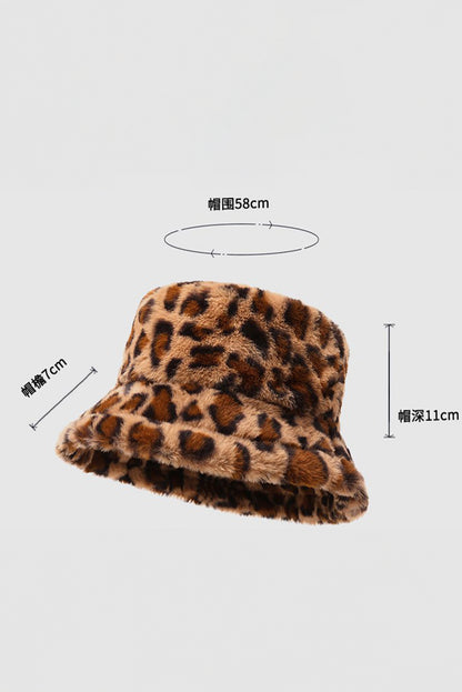 Thai Curry Leopard Plush Wide Brim Winter Fishman Hat