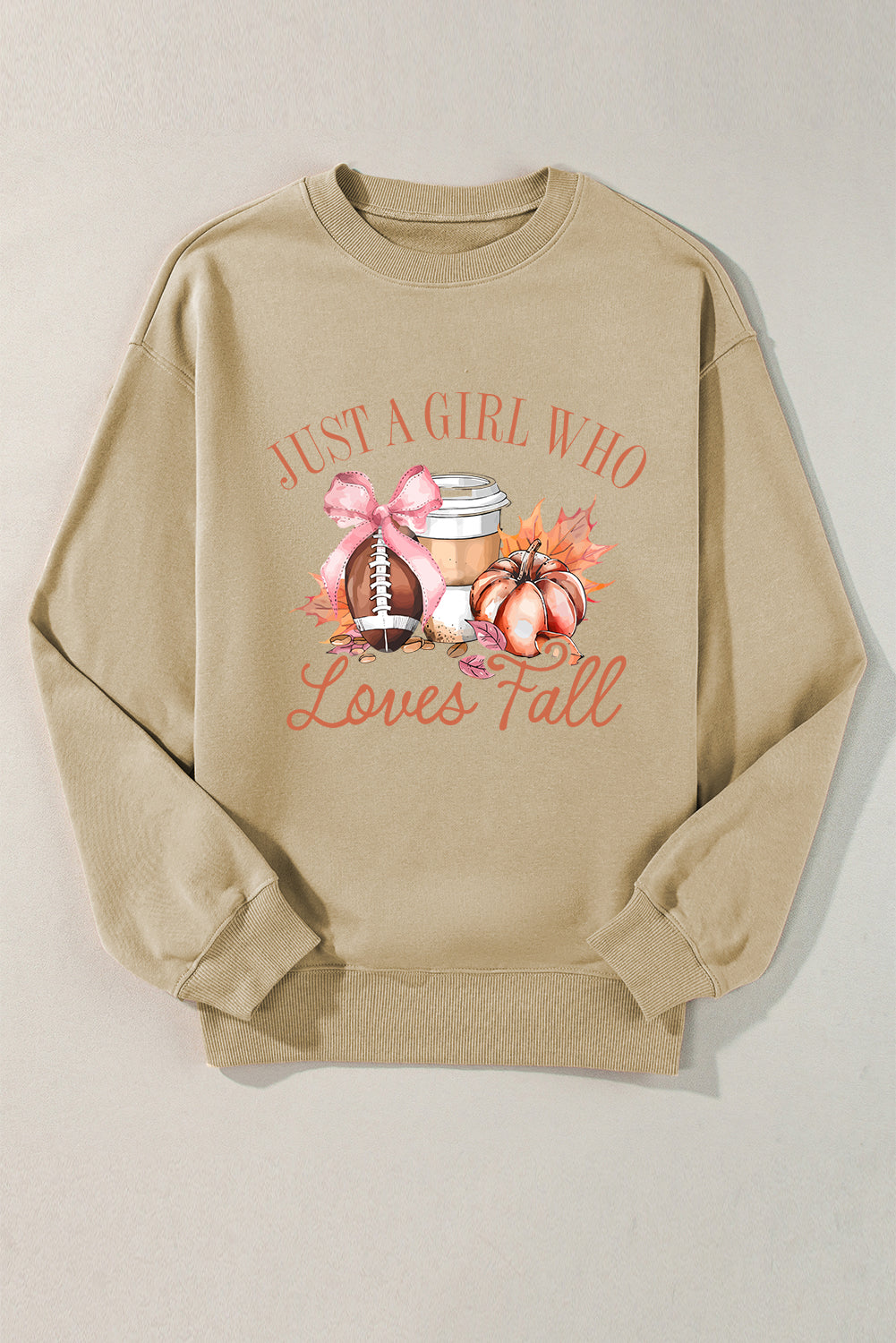 Parchment Just a Girl Who Loves Fall Printed Sweatshirt