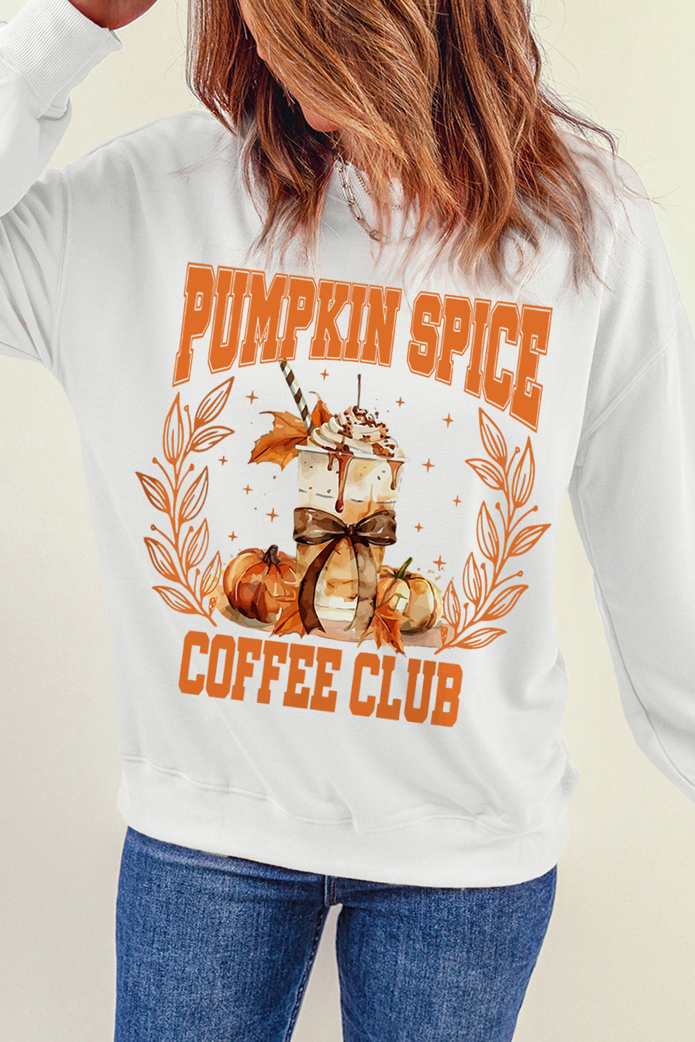 Beige PUMPKIN SPICE COFFEE CLUB Graphic Sweatshirt