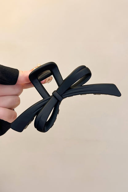 Black Frosted Bow Knot Plastic Hair Clip