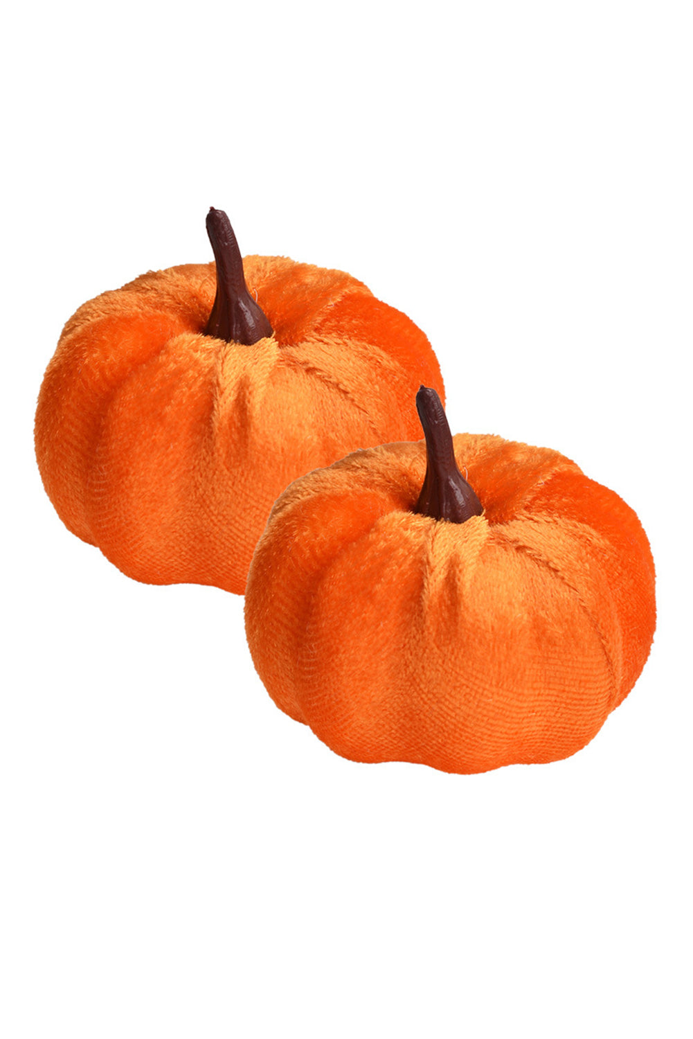 Orange Halloween Thanksgiving Faux Plush Pumpkin Decorations