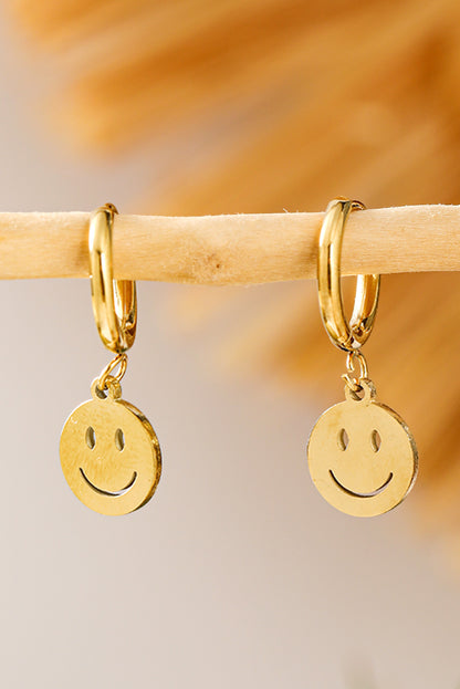 Gold Smiley Face Pendant Plated Alloy Keychain