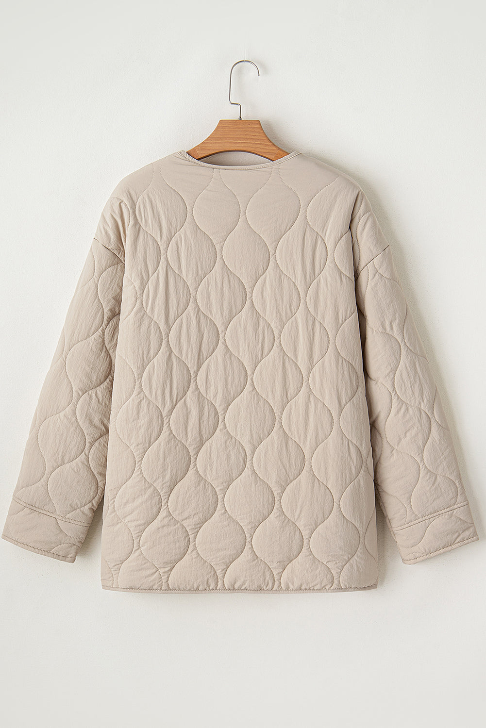 Parchment Snap Button Quilted Puffer Jacket