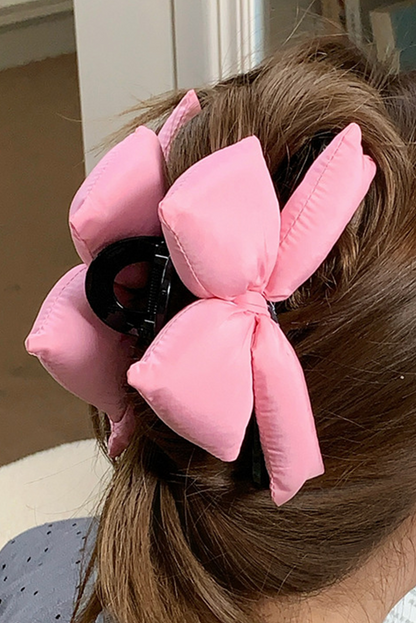 Pink Puffy Bow Knot Large Hair Clip