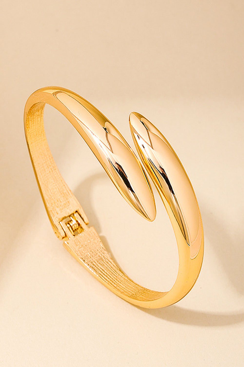 Gold Minimalist Plated Alloy Open Bangle Bracelet