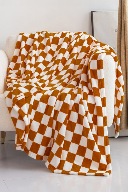 Chestnut Checkerboard Printed Soft Throw Blanket 120*200cm