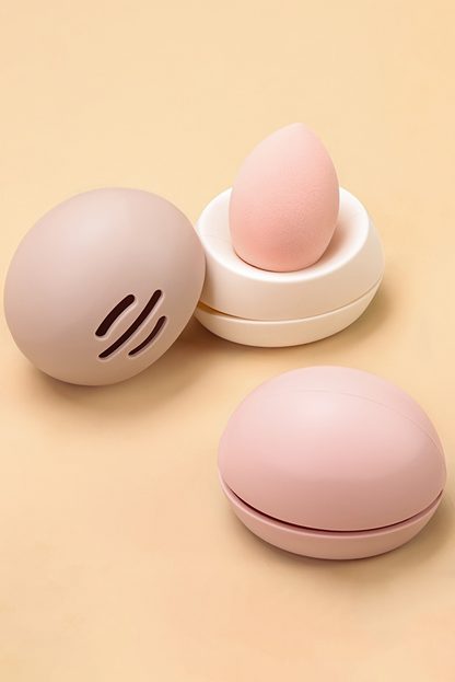 Light Pink Makeup Blender Silicone Travel Storage Case