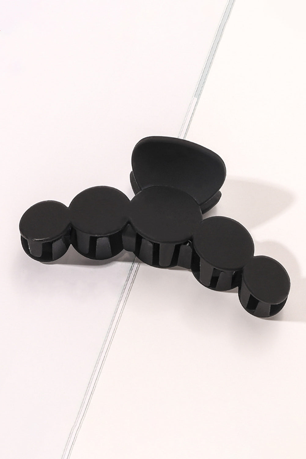 Black Minimalist 5 Circles Frosted Hair Claw Clip