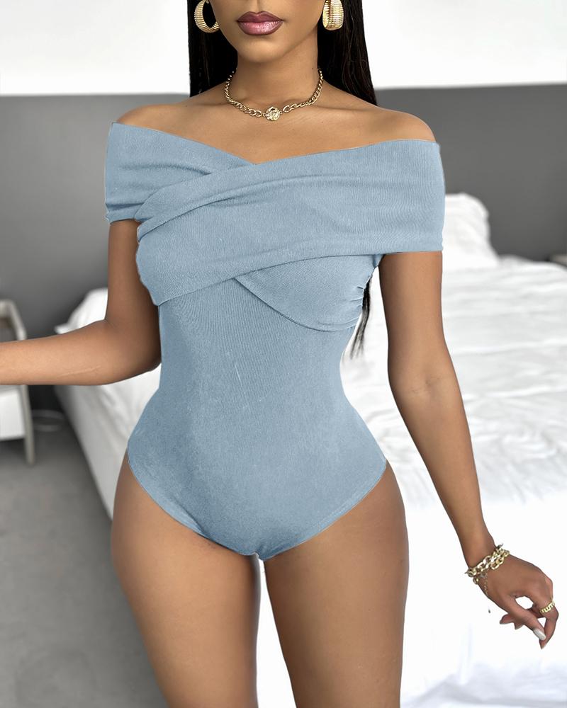 Off Shoulder Ruched Bodysuit