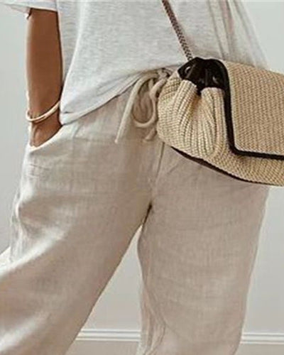 Pocket Design Drawstring Pants