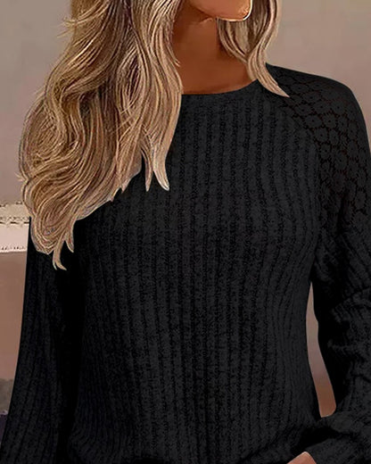 Eyelet Embroidery Long Sleeve Top