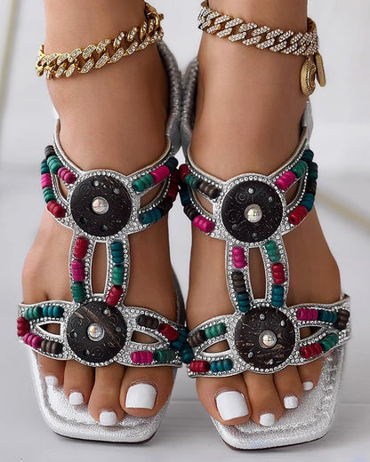 Bohemian Tribal Beaded Summer Beach Sandals