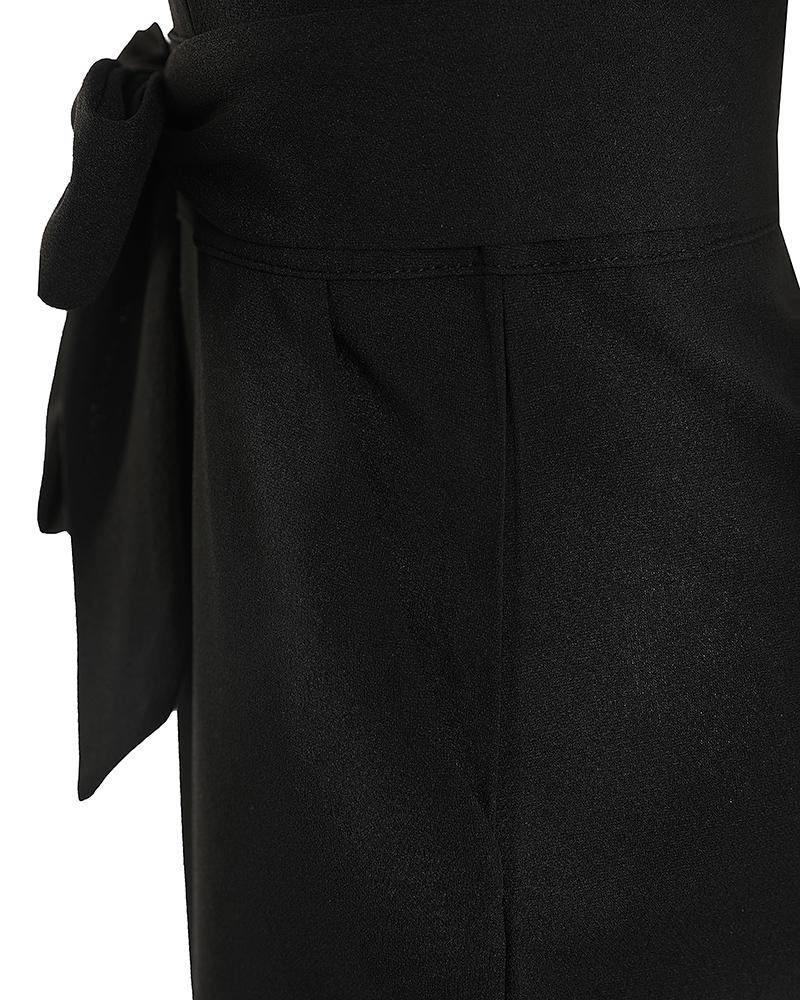 Flutter Sleeve Pocket Design Jumpsuit With Belt