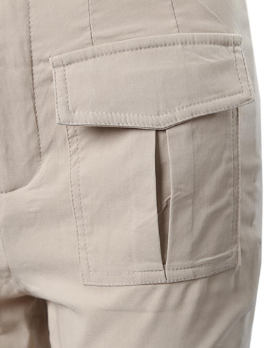 High Waist Pocket Design Cargo Pants With Belt