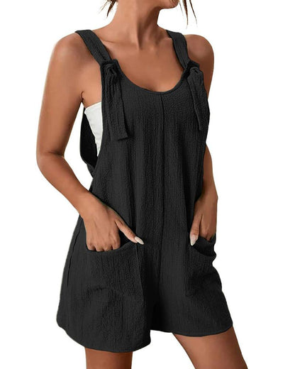 Pocket Design Casual Suspender Romper