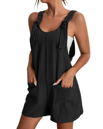 Pocket Design Casual Suspender Romper