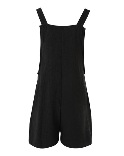 Pocket Design Casual Suspender Romper