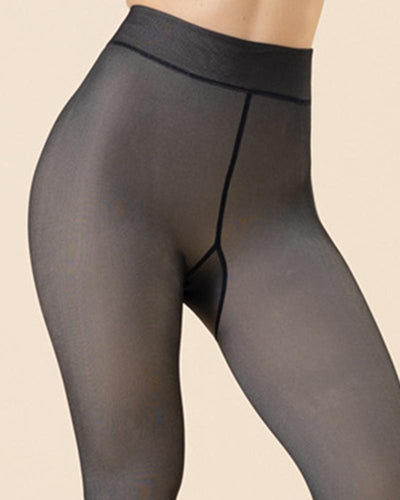 Transparent Fleece Lined Thermal Tights Leggings
