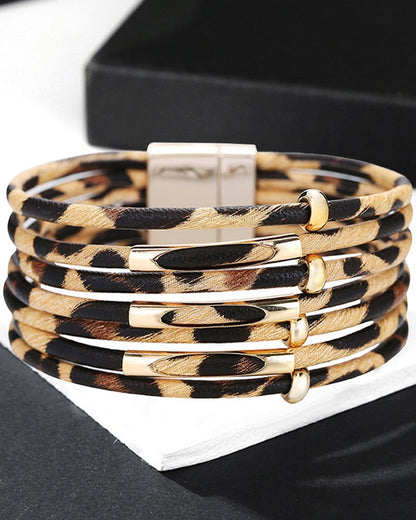 1pc Leopard Multi Layer Magnet Bracelet