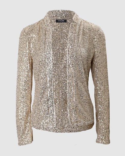 Long Sleeve Sequin Blazer Coat