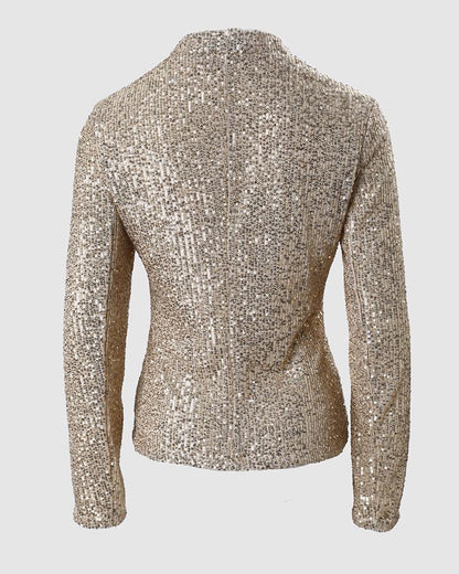 Long Sleeve Sequin Blazer Coat